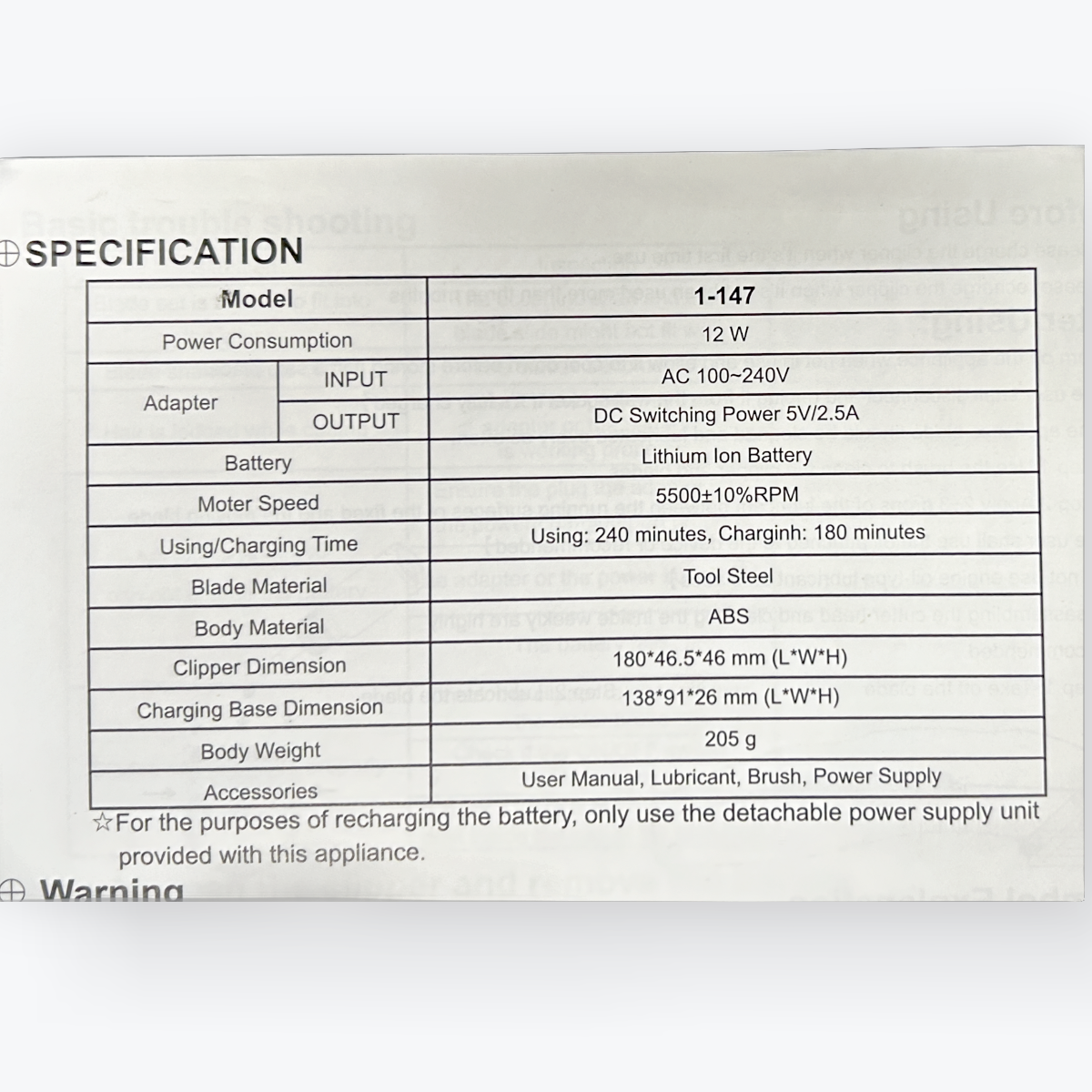 GSH Cordless Gremlin 5 in 1 Clipper